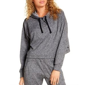 Zella “Serene” heather grey cozy cropped hoodie, reposhed crop hoodie